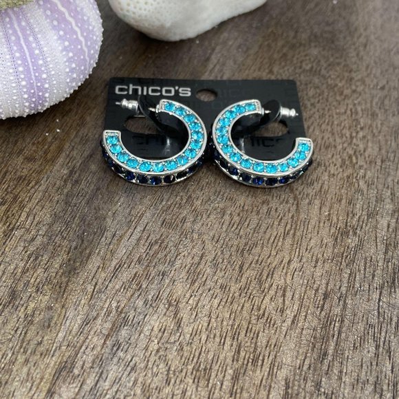 Chico’s Jewelry NWT  CIrcuitry Earrings Blue Rhine - Picture 6 of 6